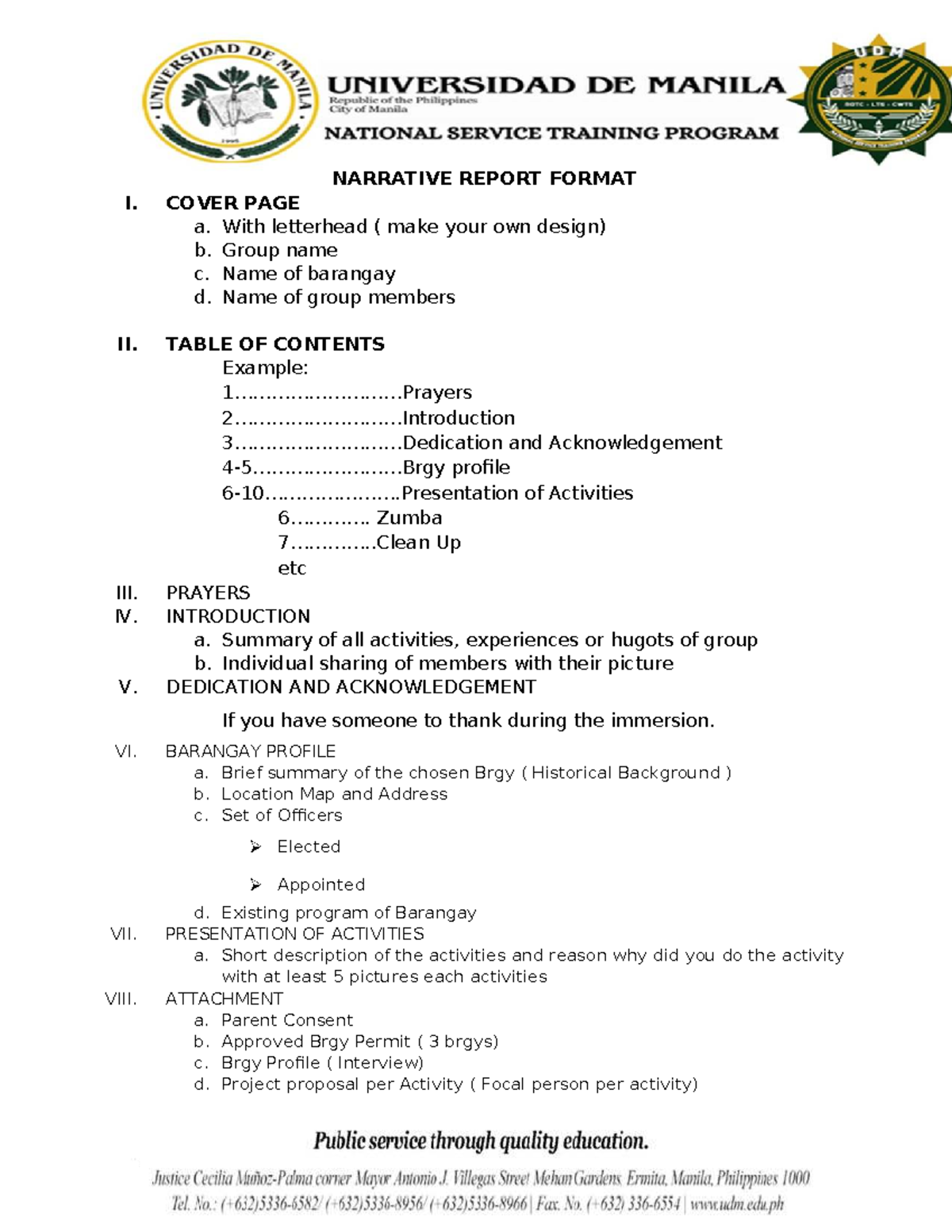 Narrative Report Format Template for Group Activities - Studocu