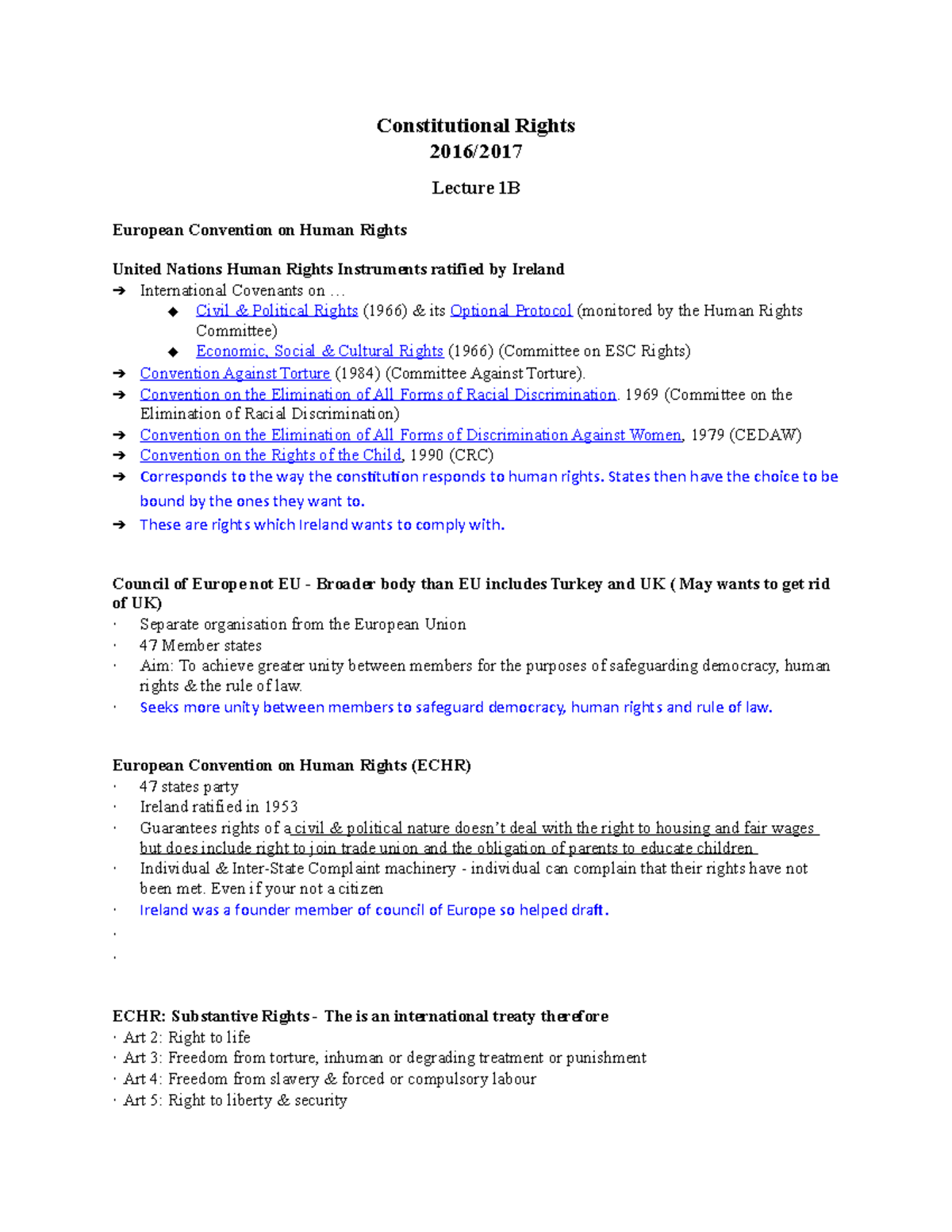 Lecture 1B - Constitutional Law Week 1 - Constitutional Rights 2016 ...
