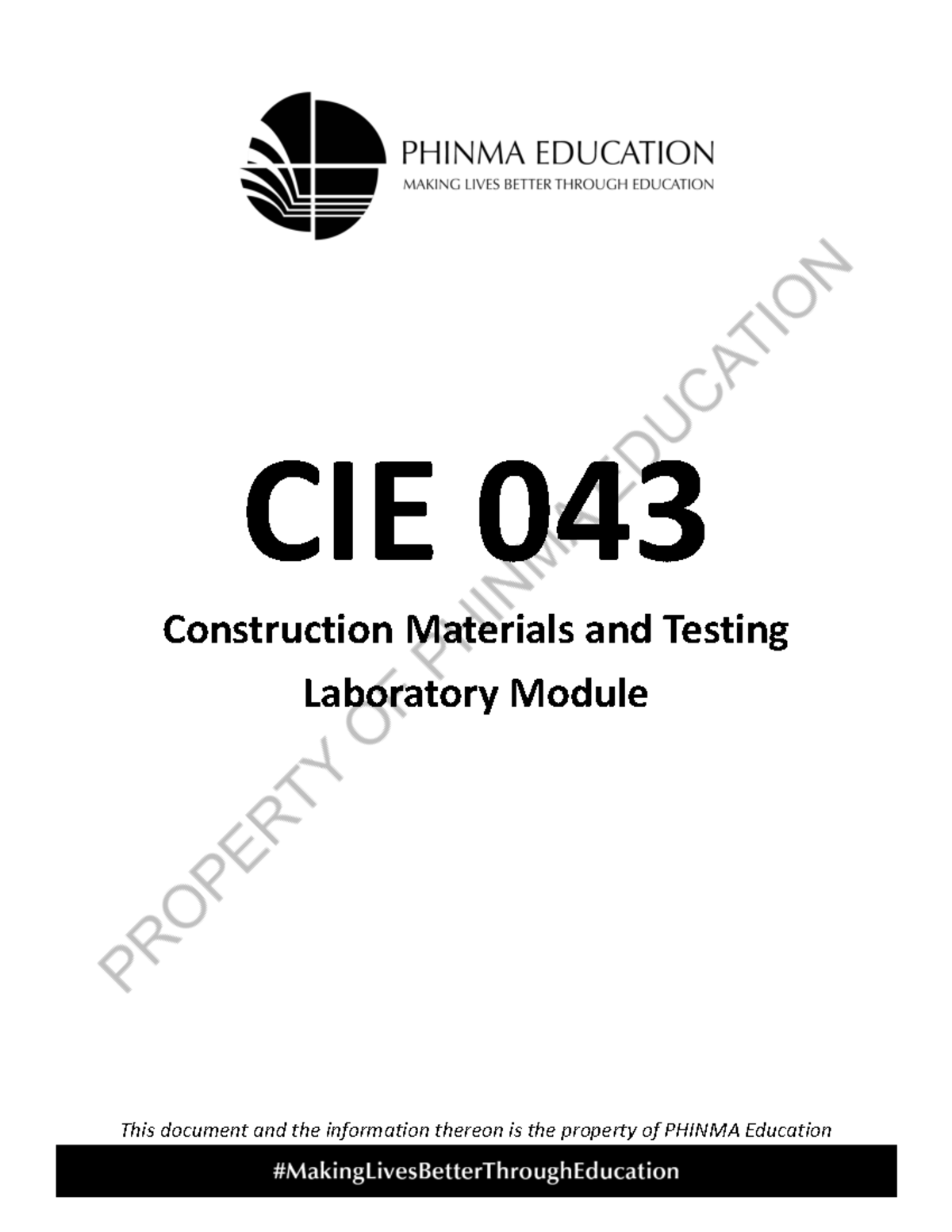 CIE 043: Laboratory Exercises for Construction Materials Testing - Studocu