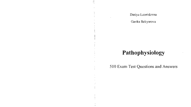 Pathophysiology 510 Final Exam Q&A Study Guide 2019 - Studocu