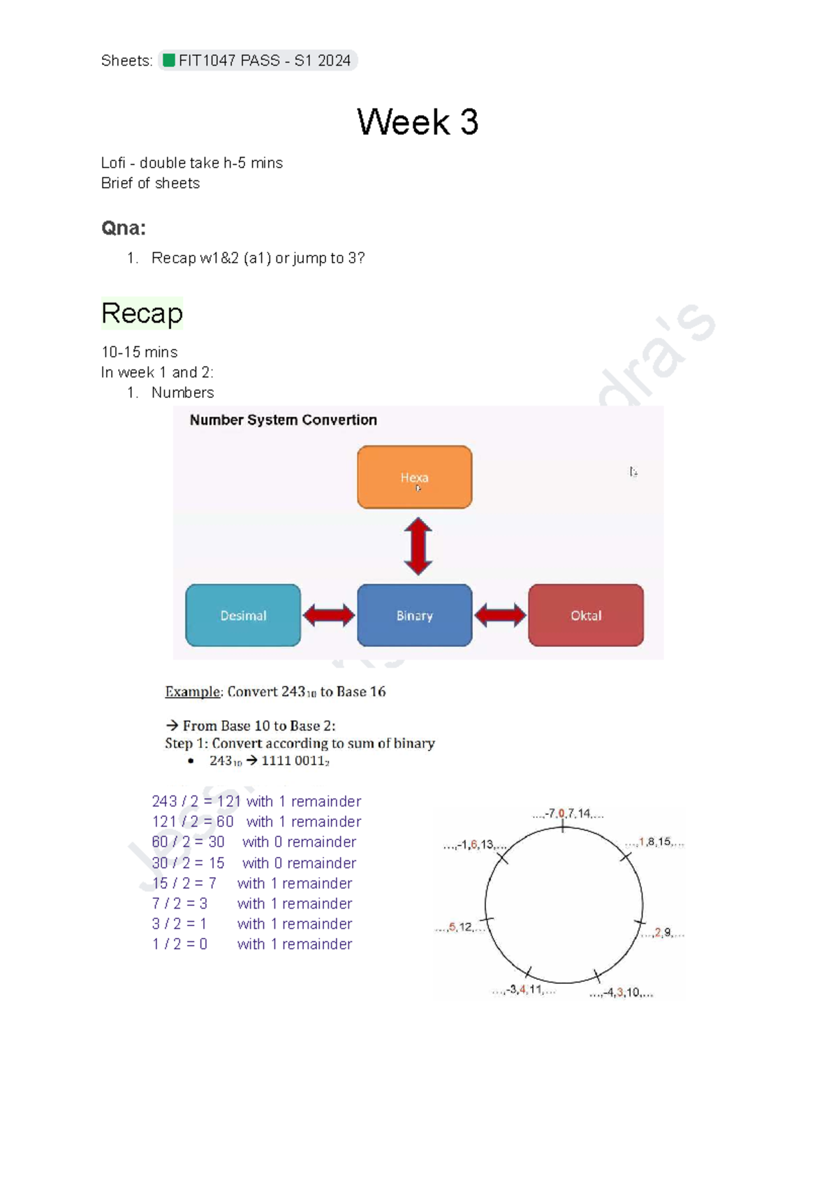 Week 3 Notes: FIT1047 PASS S1 2024 - Binary & Logic Gates - Studocu