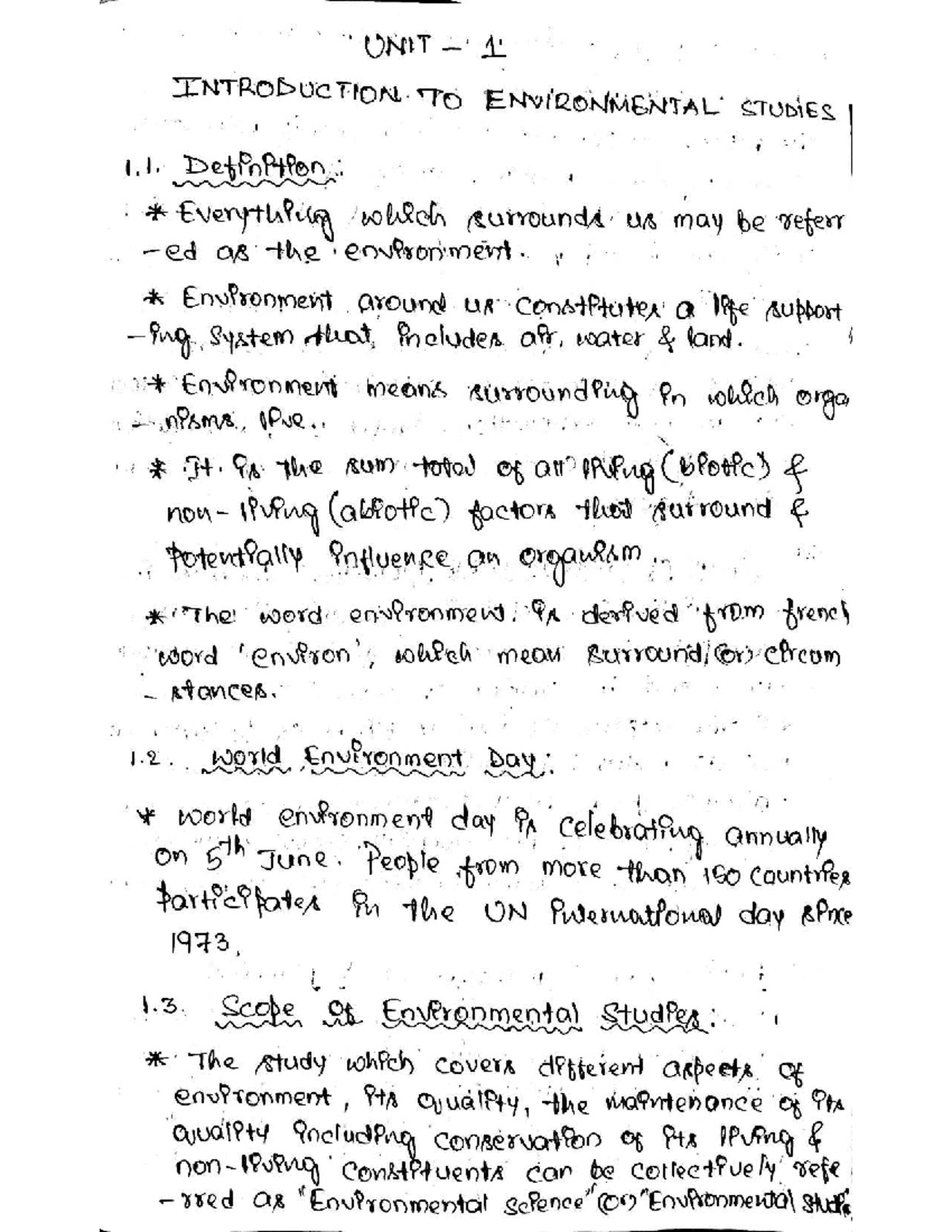EVS Notes: Introduction to Environmental Studies AIT 08-28-2025 - Studocu