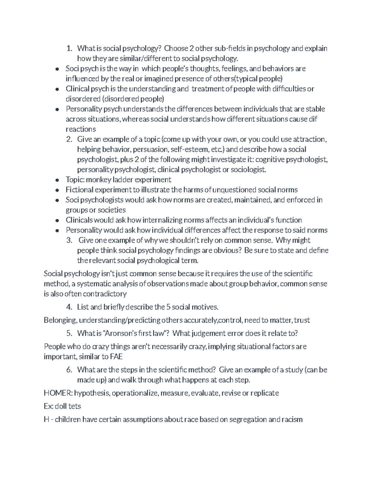 Social Psychology Study Guide: Key Concepts & Theories (PSY 101) - Studocu
