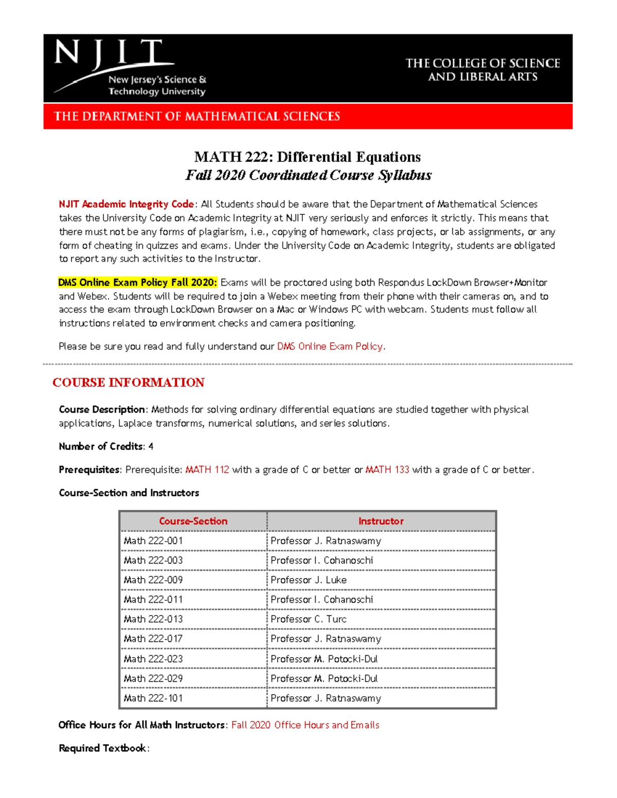 MATH 222H Final Exam Review: Differential Equations & Series Solutions ...