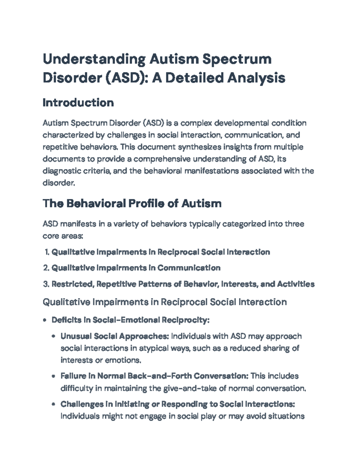 Understanding Autism Spectrum Disorder (ASD): Comprehensive Analysis ...