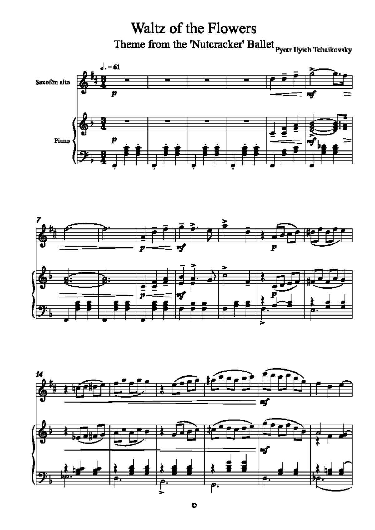 Vals de las Flores - Tchaikovsky (Score) - Studocu