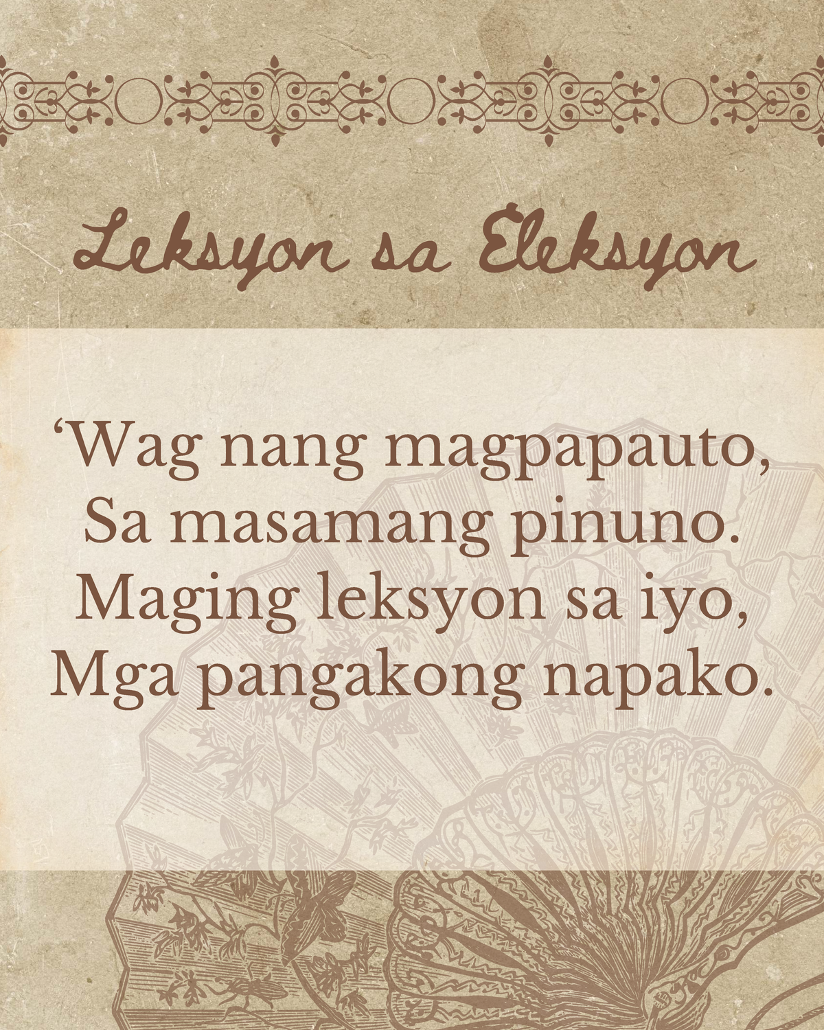 Tula sa eleksyon - accountancy - ‘Wag nang magpapauto, Sa masamang ...