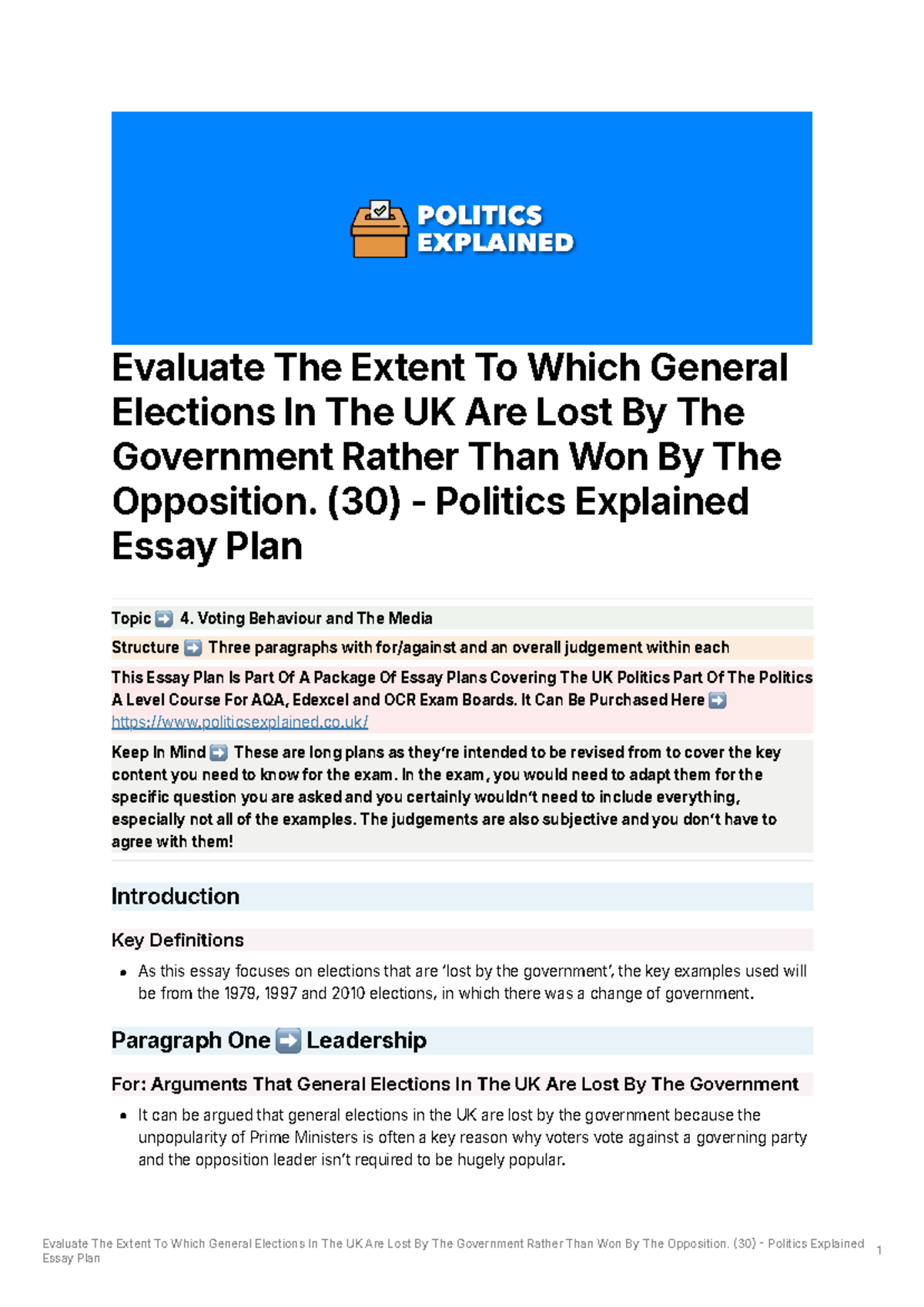 UK General Elections Analysis: Are They Lost by Government or Won by ...