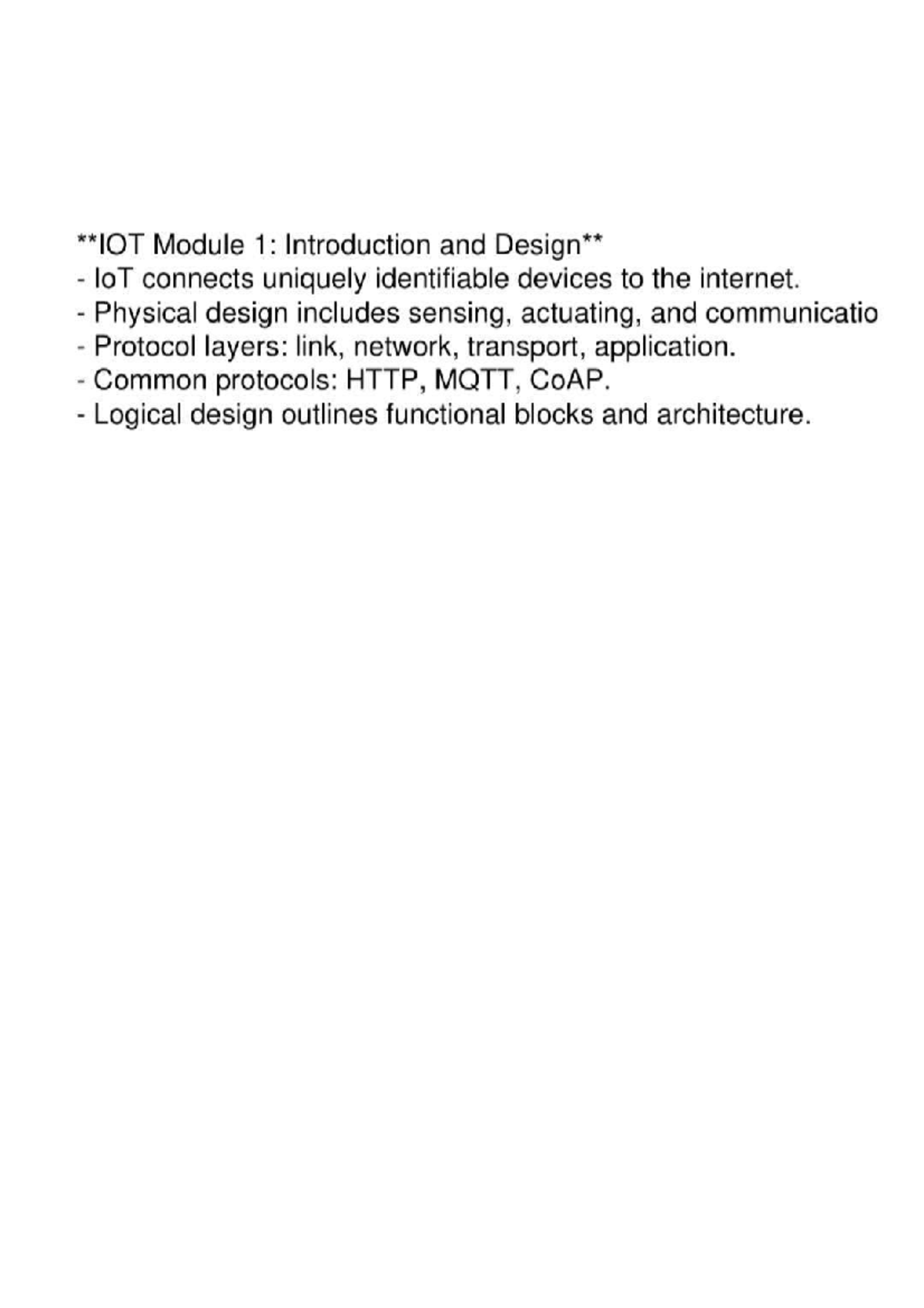 Iot 1 - Important topics - Internet of Things - Module 1: Introduction ...