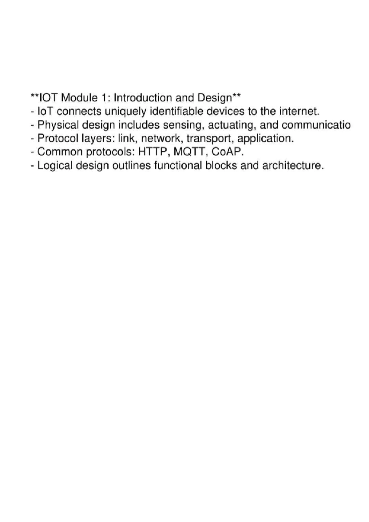 Iot 5 - Important topics - Internet of Things - Module 5: Security and ...
