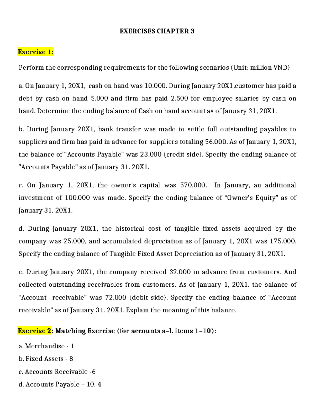 Exercise Chapter 3 - Accounting Transactions and Journal Entries - Studocu