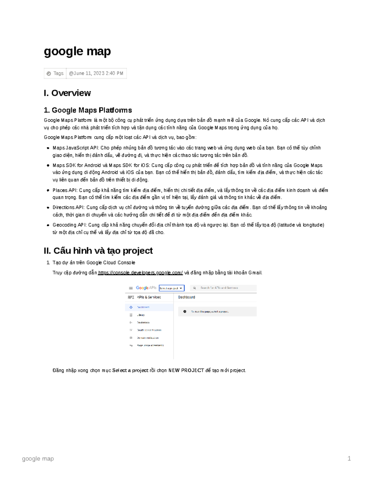 Google map api document - google map Tags I. Overview 1. Google Maps ...