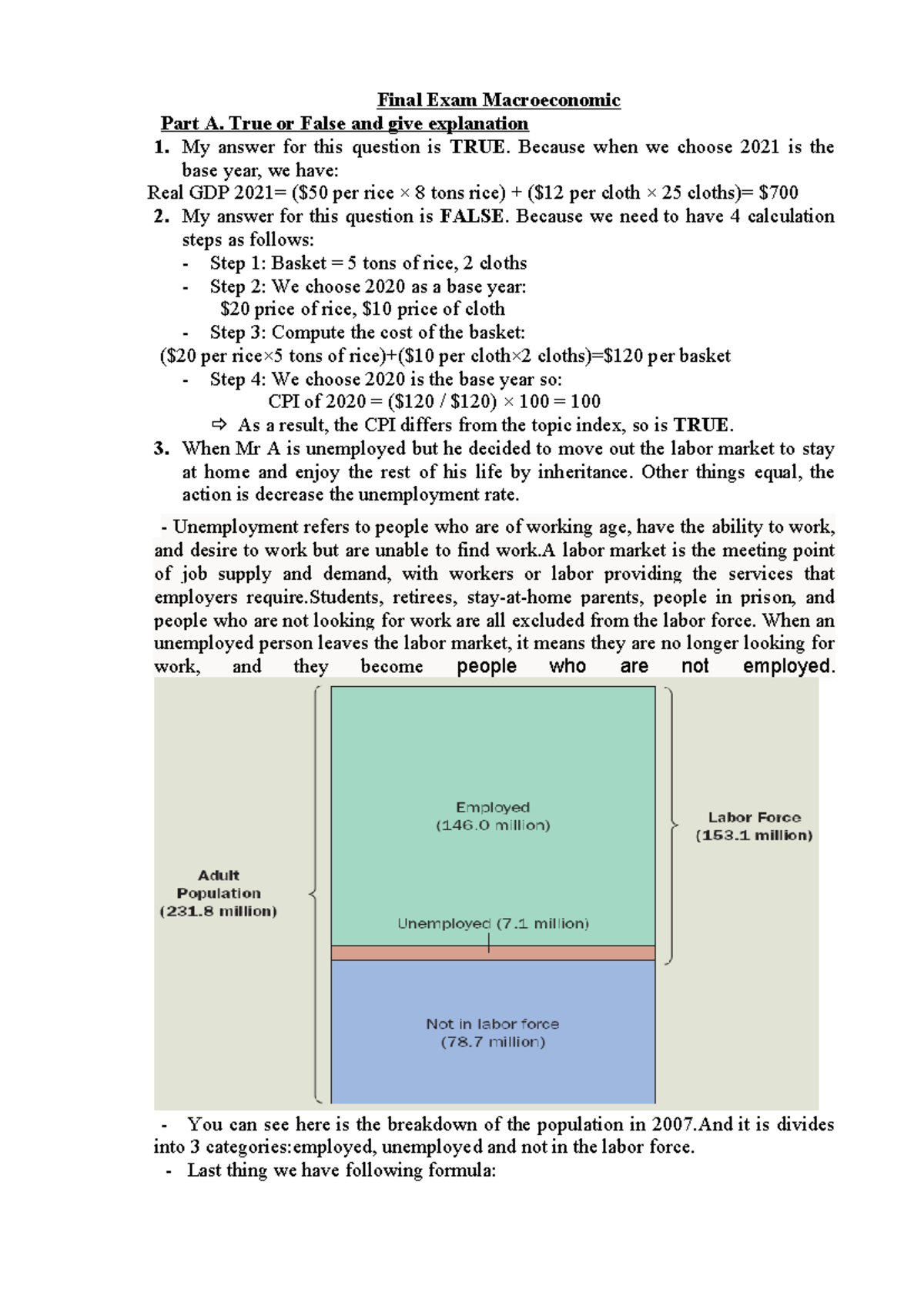 Final Exam Macroeconomic 3: True or False Analysis - Studocu