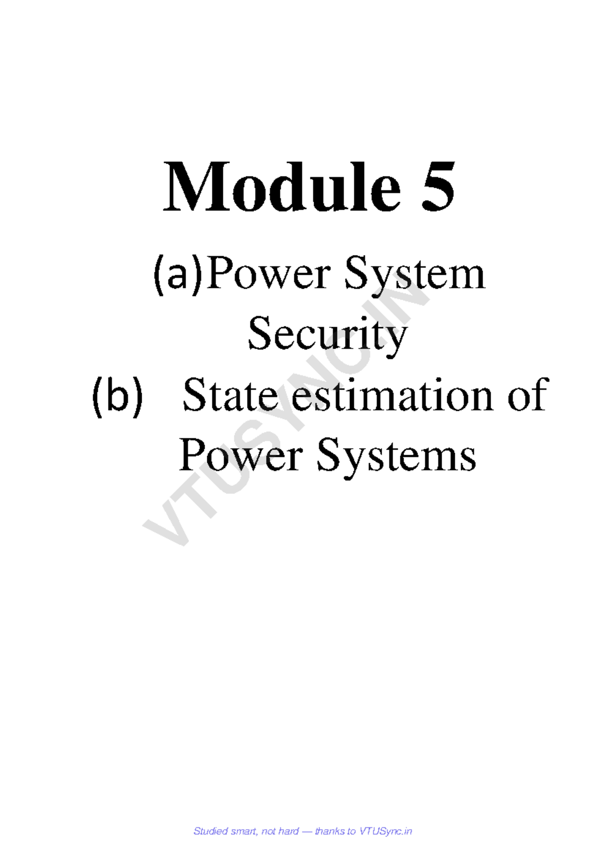 BEE714A - Module 5: Power System Security and Contingency Analysis ...