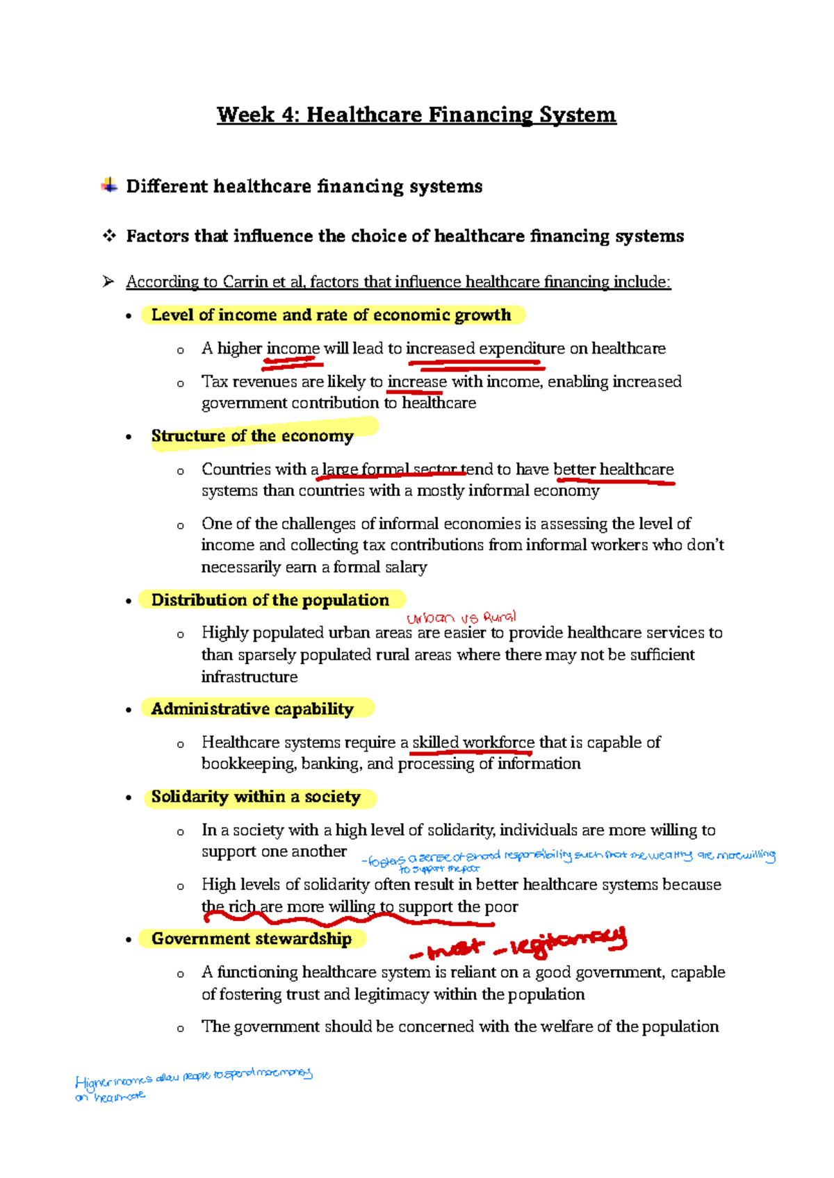 Week 4: Healthcare Financing Systems - Factors & Challenges (HCS 101 ...