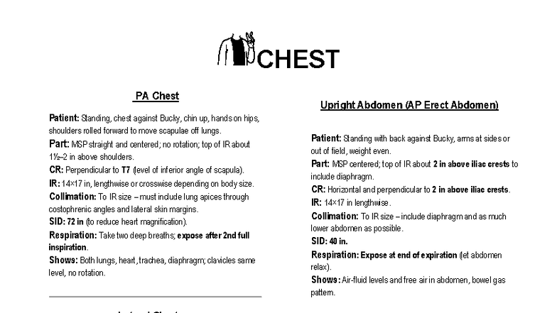 CHEST 101: Comprehensive Guide to Chest Imaging Techniques - Studocu