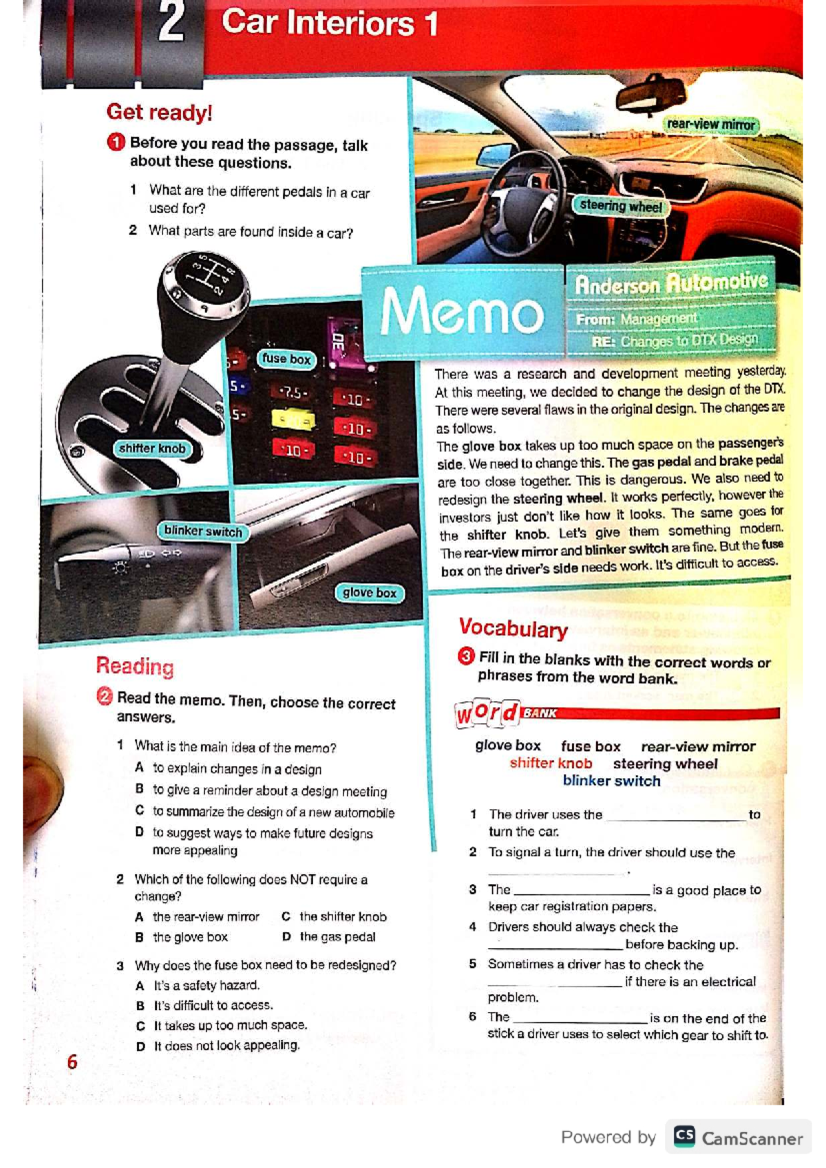 Car Interiors 1: Design Changes and Vocabulary Review - Studocu