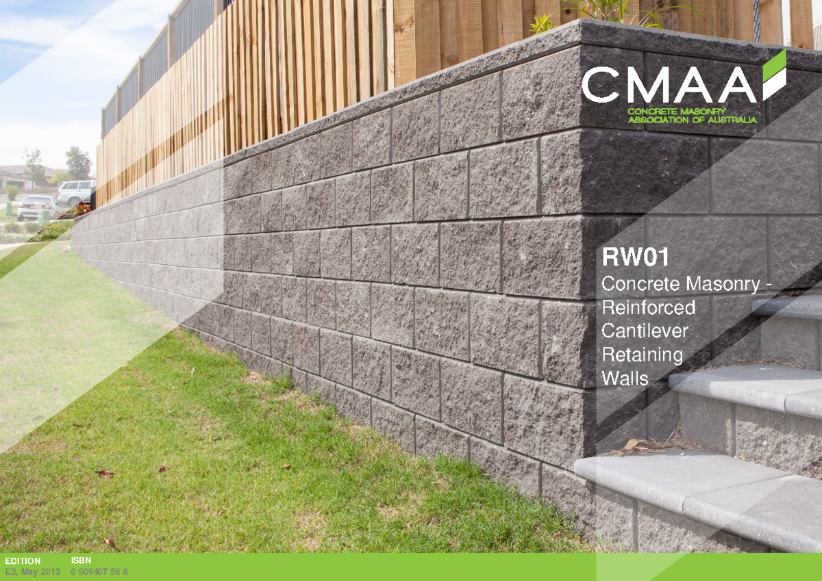 RW01 - Comprehensive Guide to Concrete Masonry Retaining Walls - Studocu