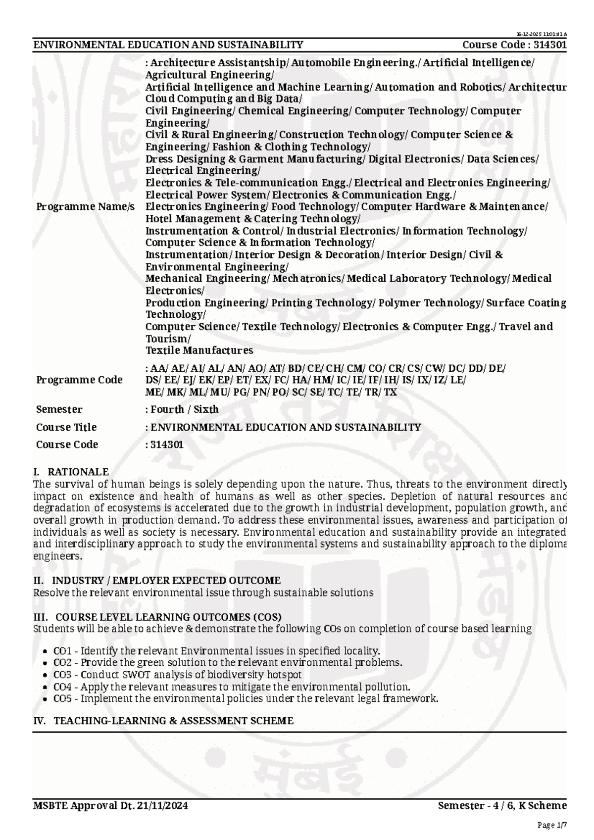 Environmental Education and Sustainability - Course Code: 314301 - Studocu