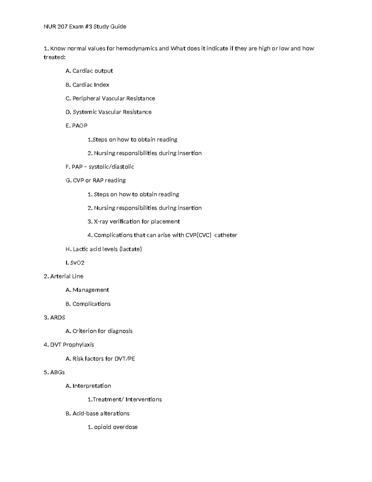 Exam3 study guide - practice materials - NUR 207 Exam #3 Study Guide ...