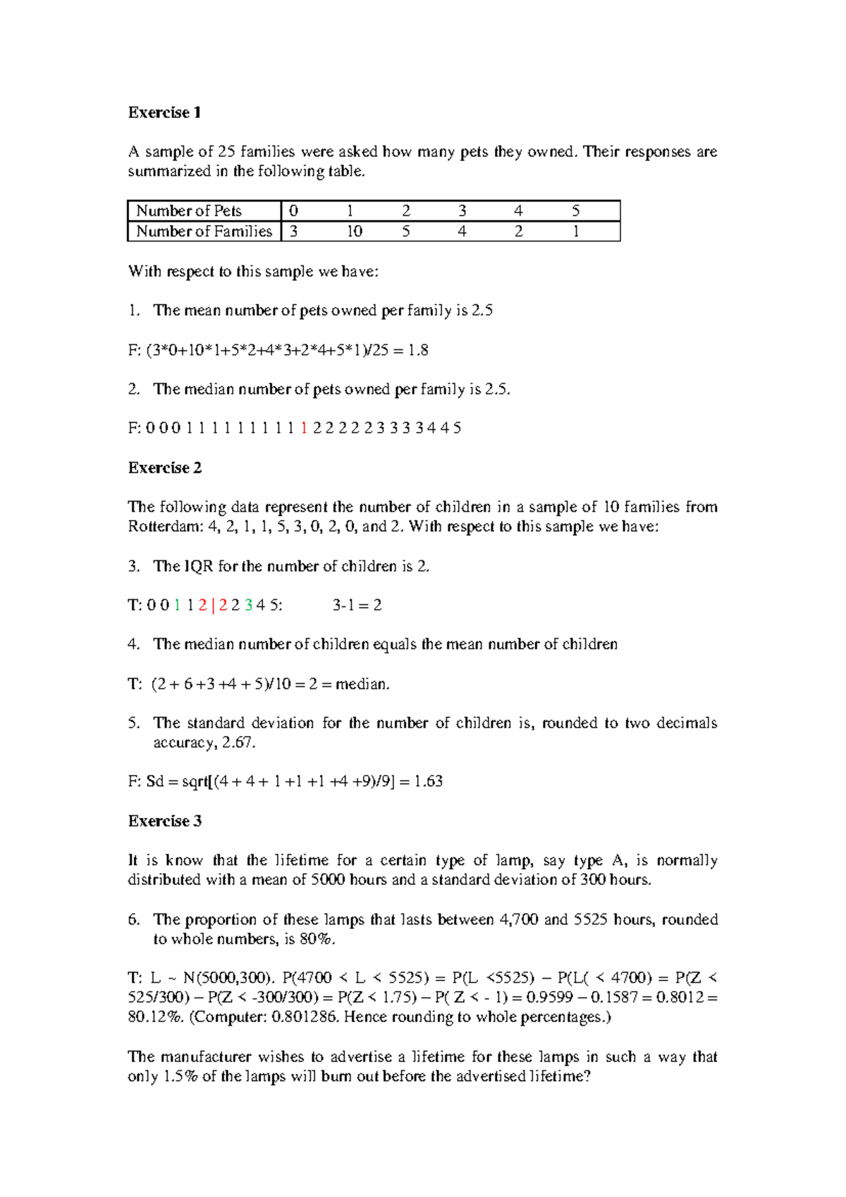Statistics Exam Analysis and Answers - April 2009 - Studeersnel