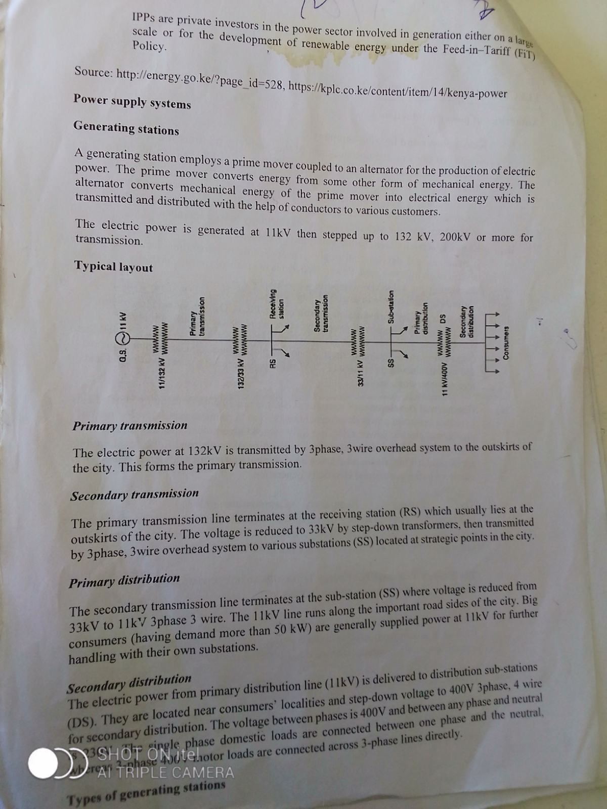 Electric notes - IPPs Policy. scale are or private for the investors ...