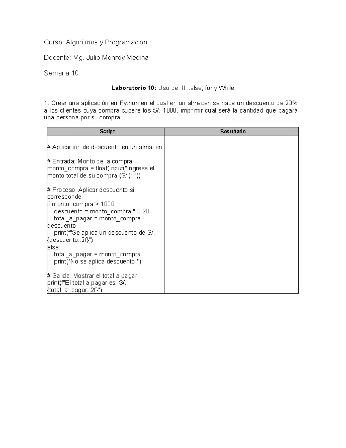 Laboratorio Nº5 - Ejercicios de Algoritmos en Algoritmos y Programación ...