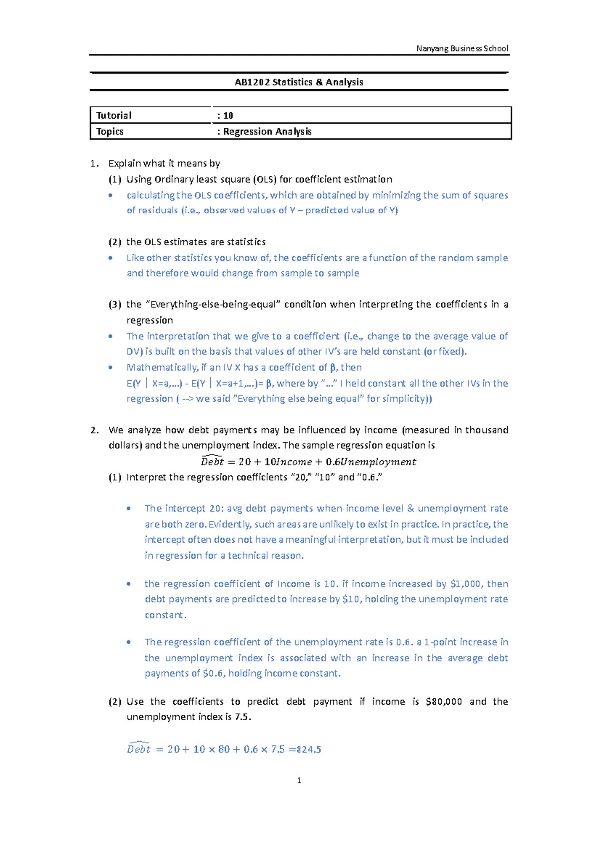 Tutorial 9 (done) - AB1202 Statistics & Analysis Tutorial : 9 Topics ...