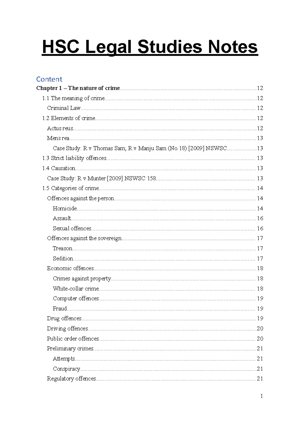 HSC legal studies notes by the syllabus - HSC Legal Studies Notes ...