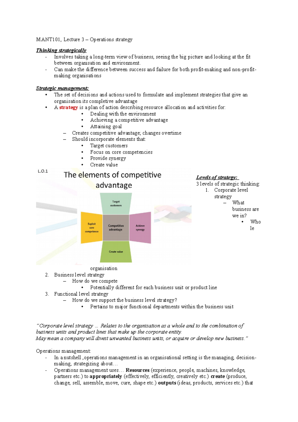 Lecture 3 - strategic management - Managing for Performance - Otago ...