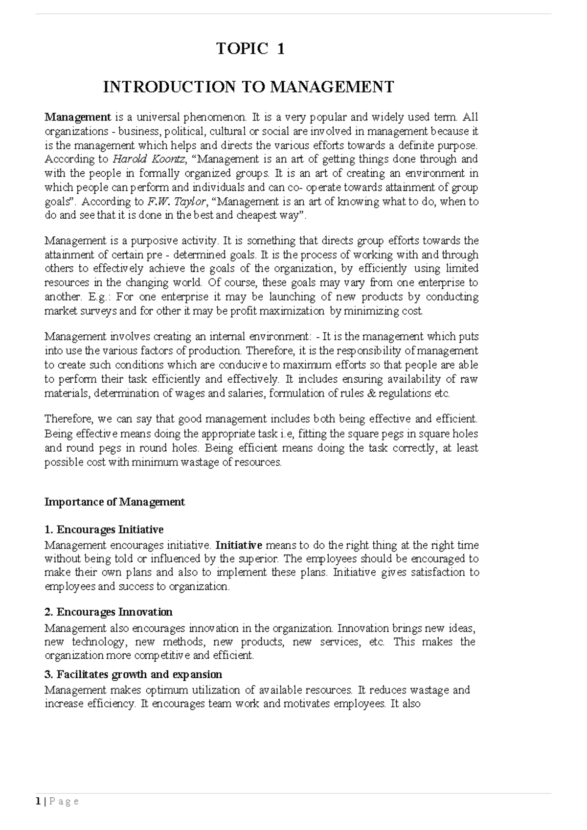PPM 101: Comprehensive Notes on Management Principles and Practices ...