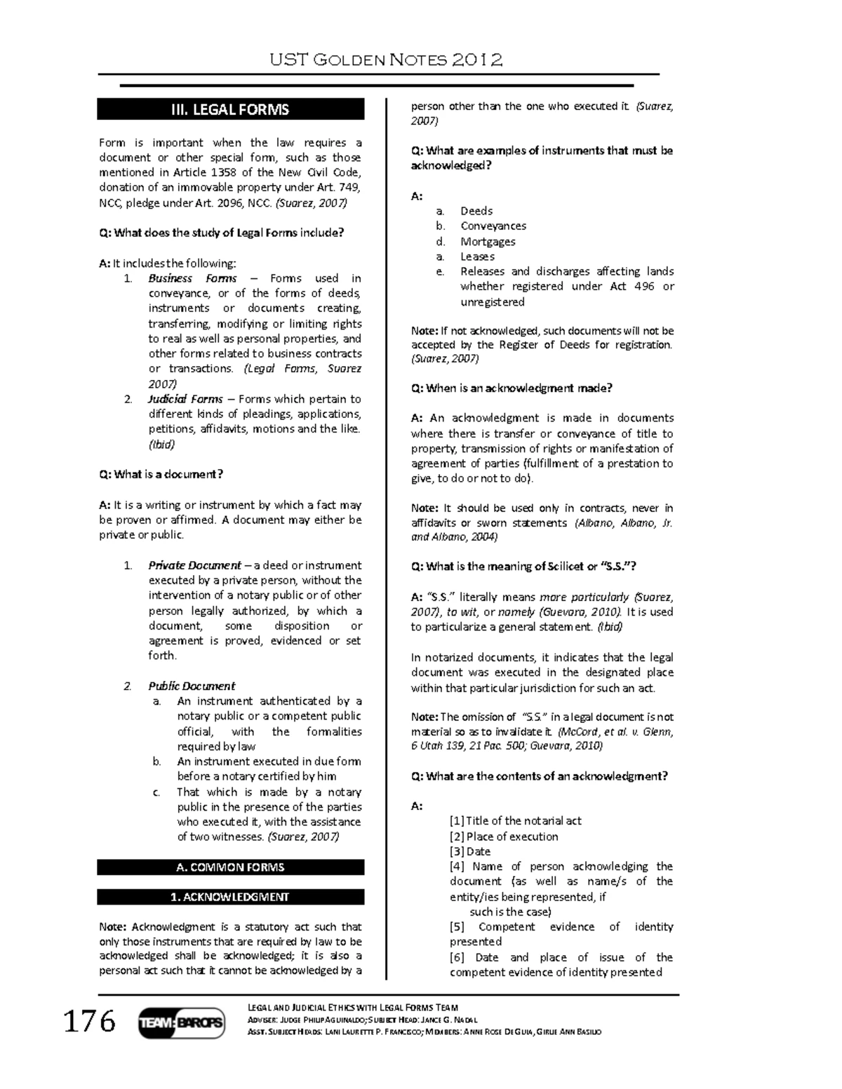 Legal forms -golden notes - UST GOLDEN NOTES 2012 176 LEGAL AND ...