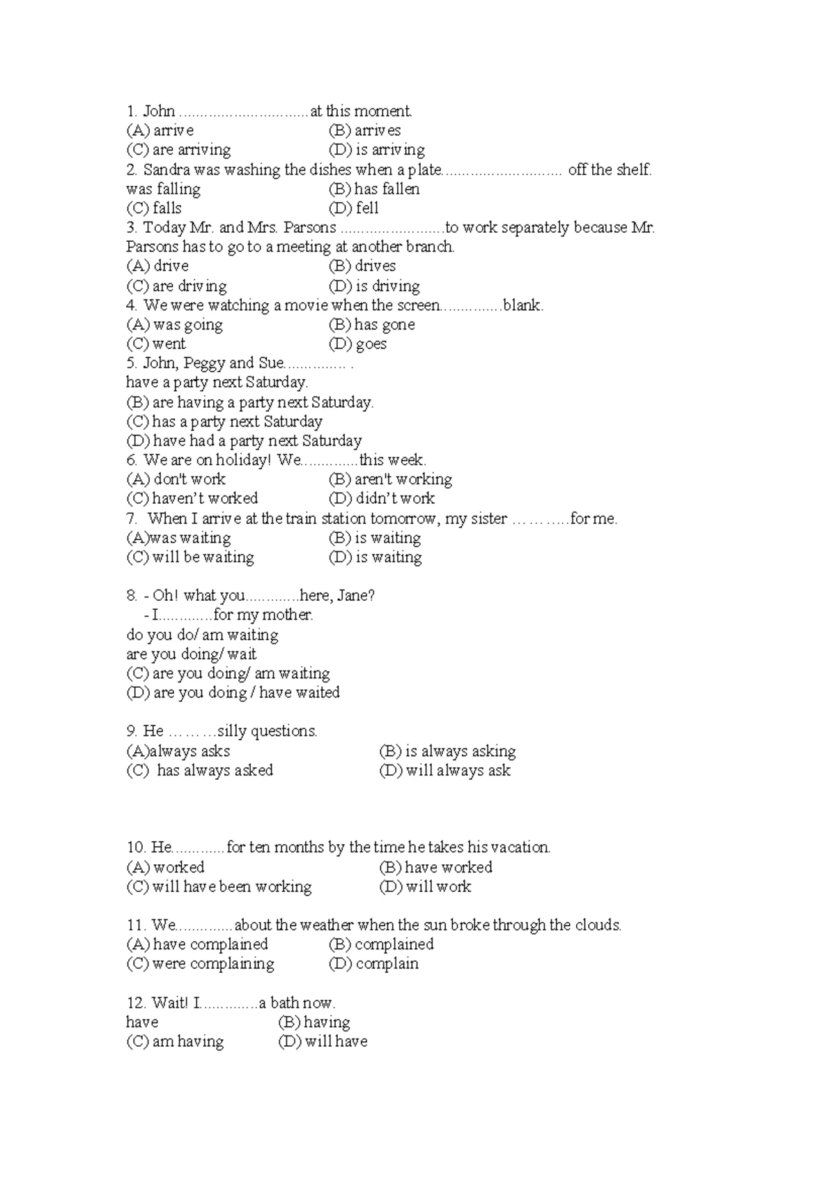 Preposition Exercises for TOEIC Preparation - Studocu