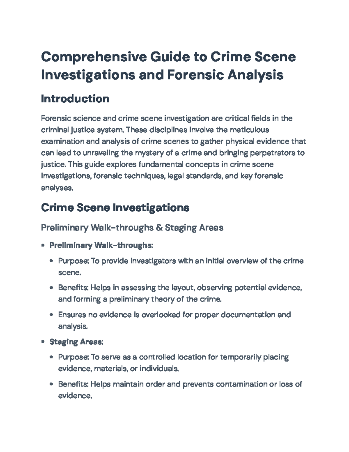 Comprehensive Guide to Crime Scene Investigation and Forensic Analysis ...