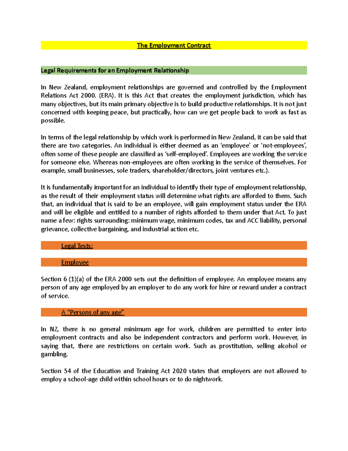 Labour Law Structures: Understanding Employment Relationships and ...