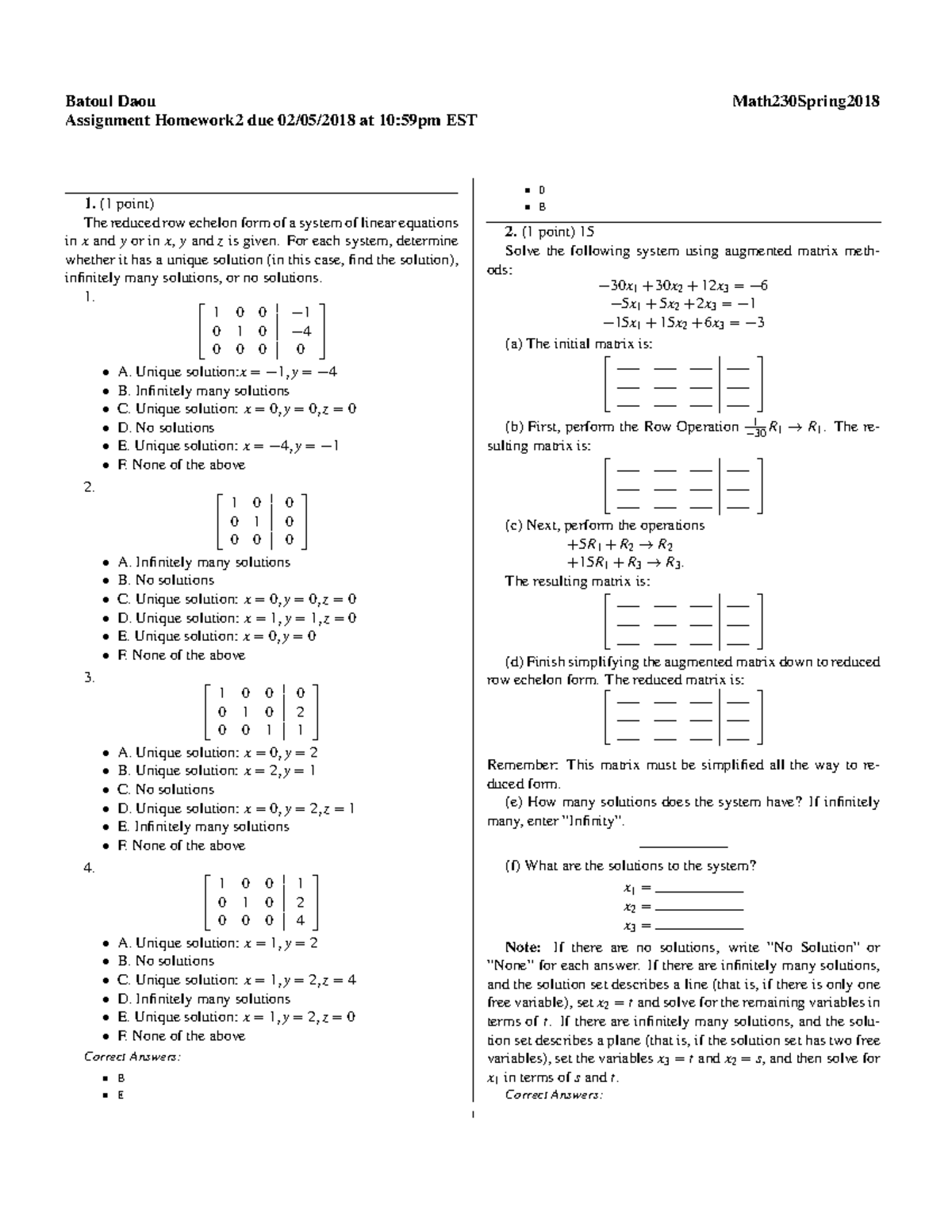 Math230 Spring 2018 - Homework 2 Practice Solutions - Studocu