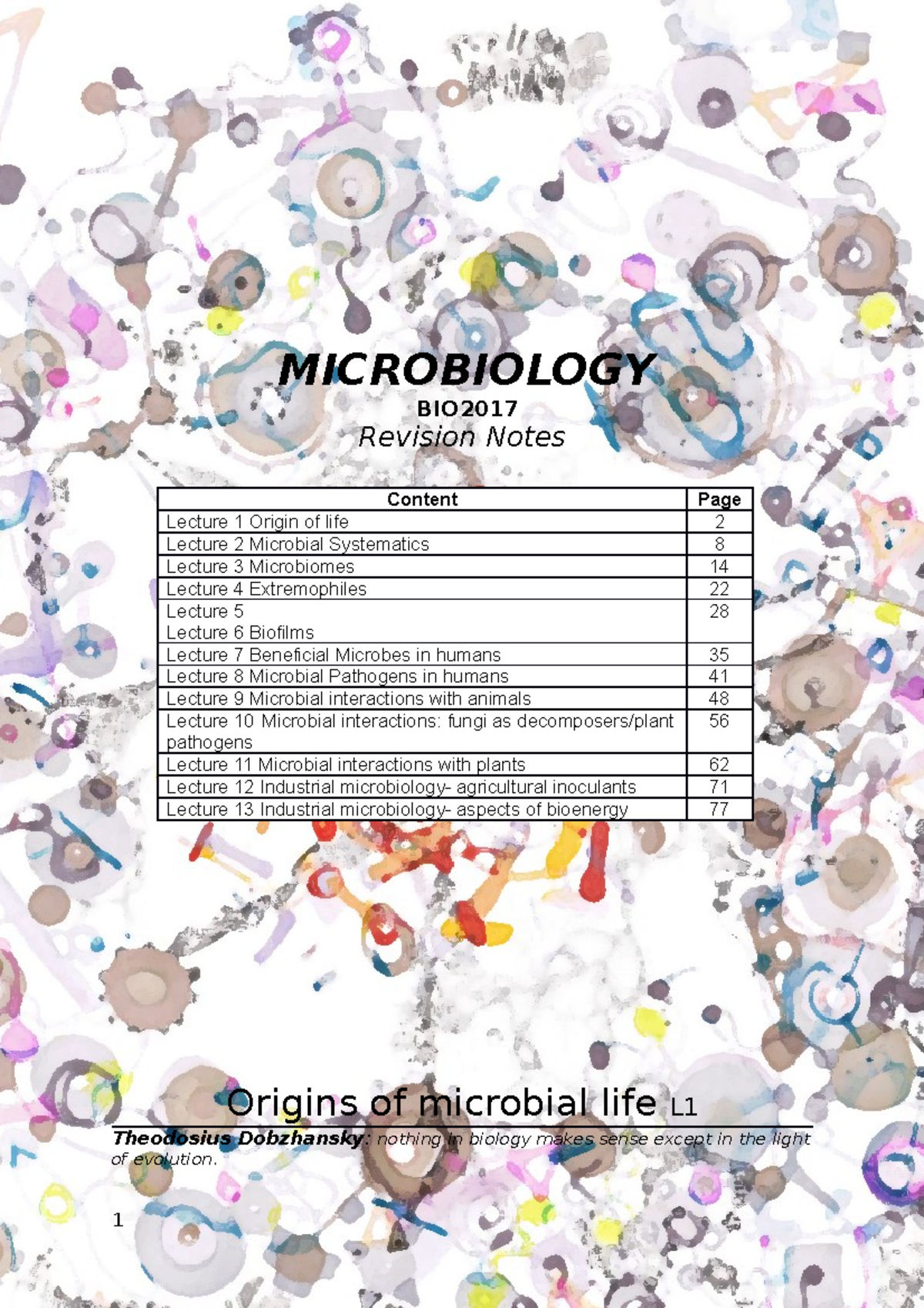 Microbiology 2 Detailed Lecture Notes for Exam Preparation - Studocu