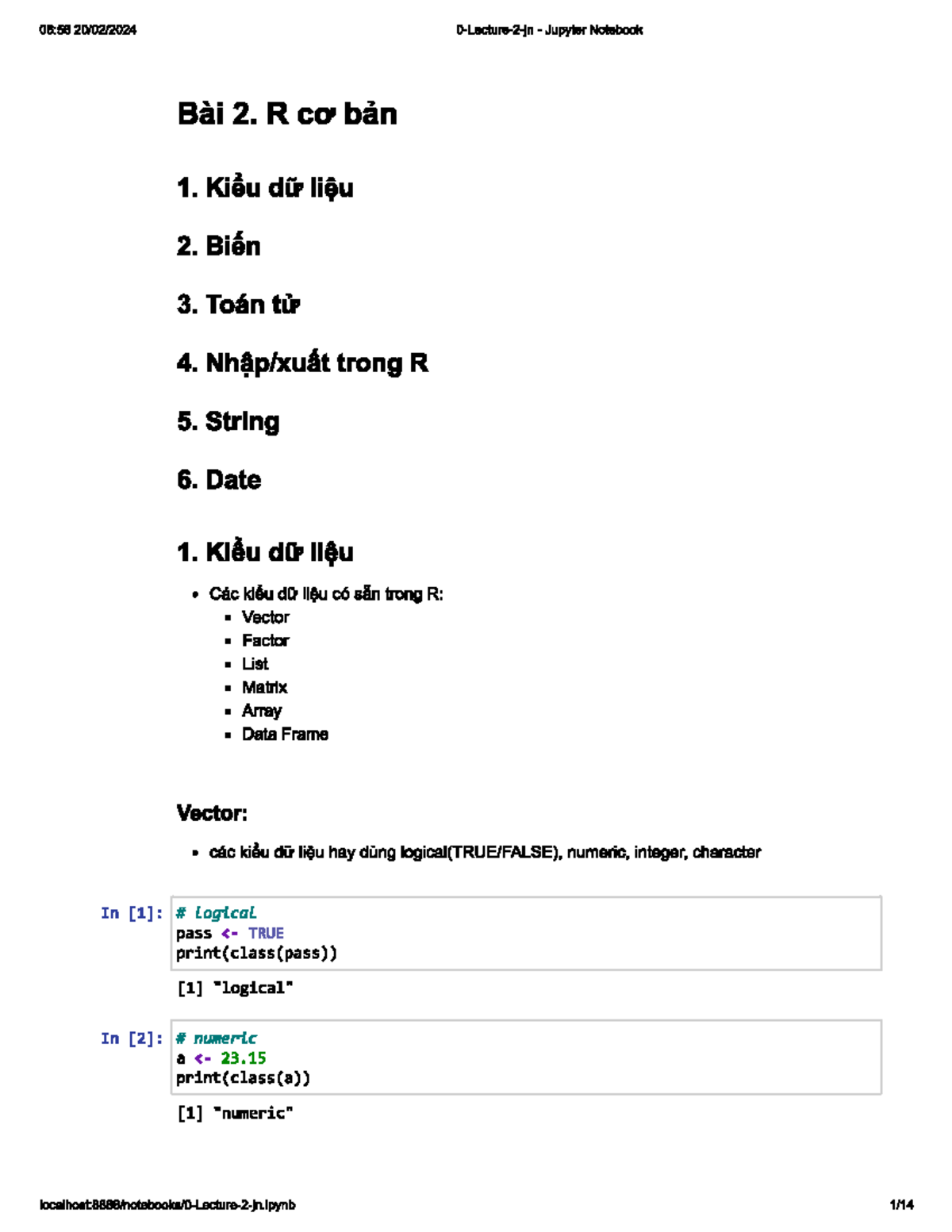Lecture 2 Notes - Course Code 0 - Studocu
