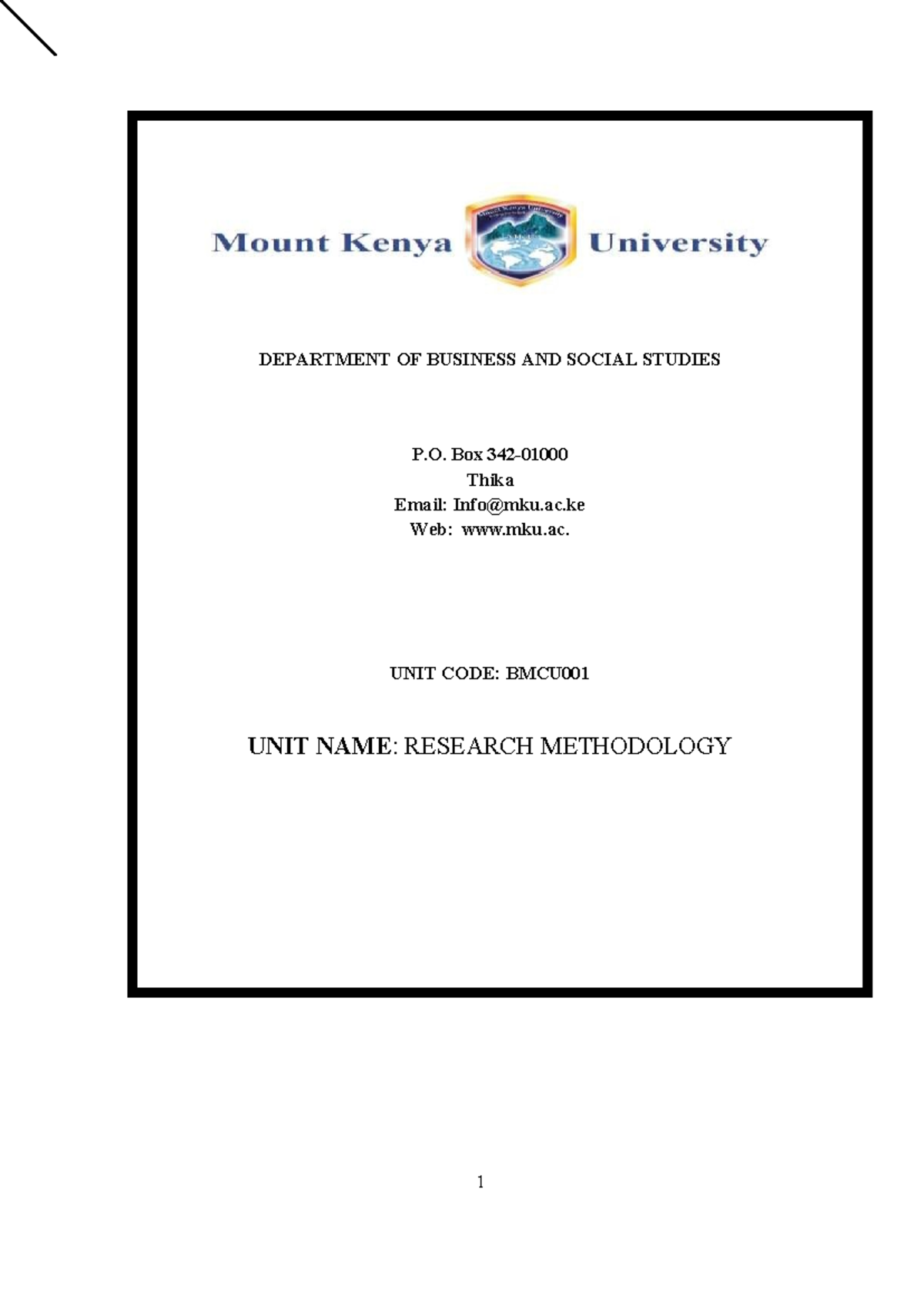 BMCU001+ Research+ Methodology-1 - DEPARTMENT OF BUSINESS AND SOCIAL ...