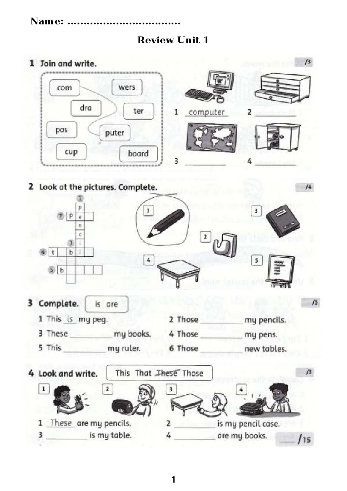 Fn F2 Review 1 - family and friends 2 2e - english - Name