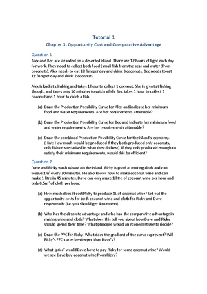 Tute 1 Q - Tutorial 1 Questions - Tute 1, Week 2. 1. The relevance of ...