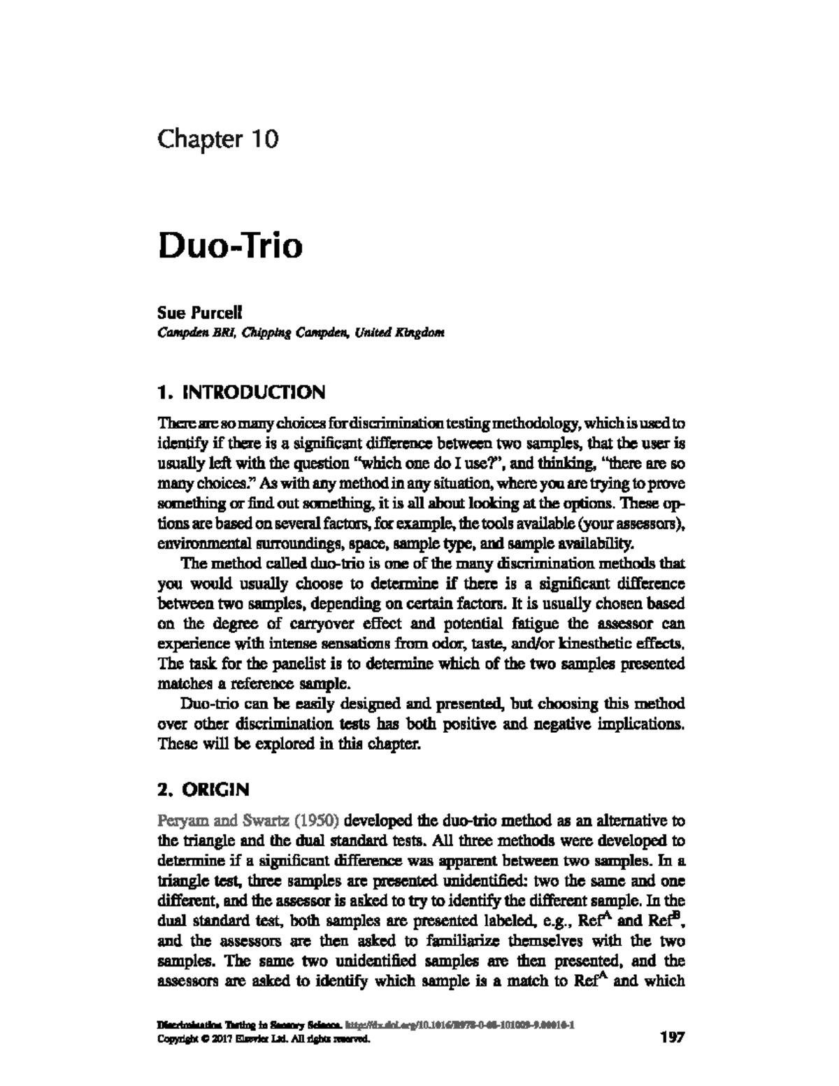 Duo-Trio Test Handout - Comprehensive Reading Material - Studocu