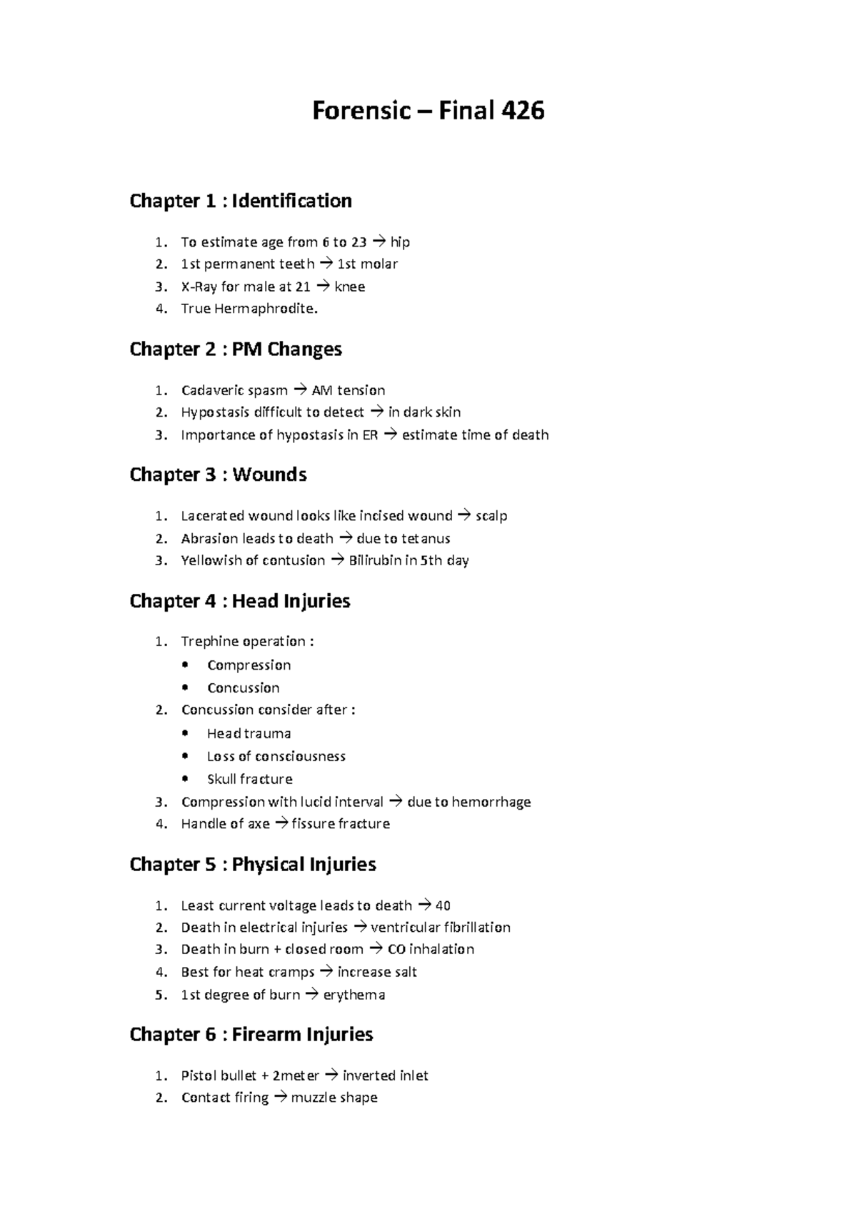 Forensic - Final 426 - Forensic – Final 426 Chapter 1 : Identification ...