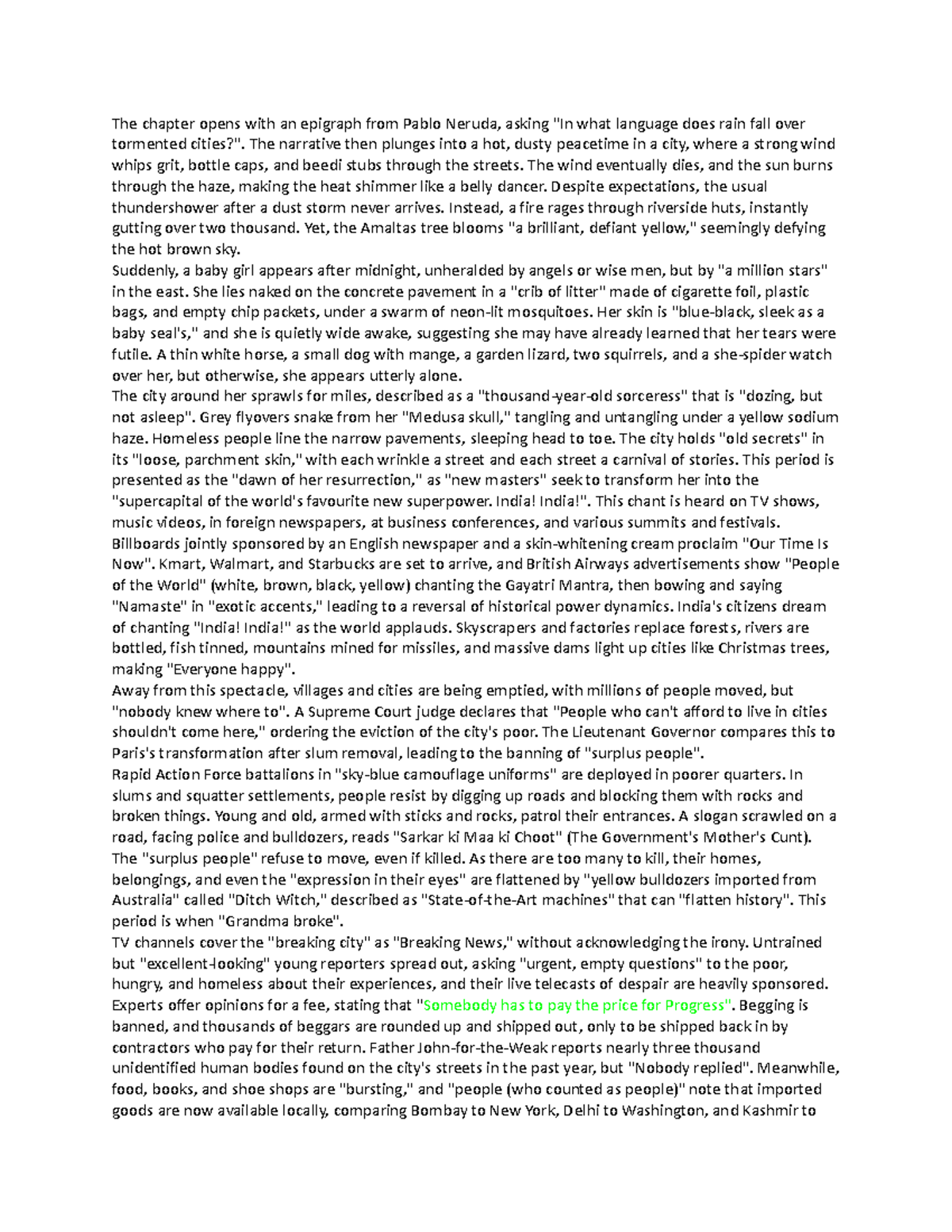 The Nativity: Environmental Reflections in Literature - Studocu
