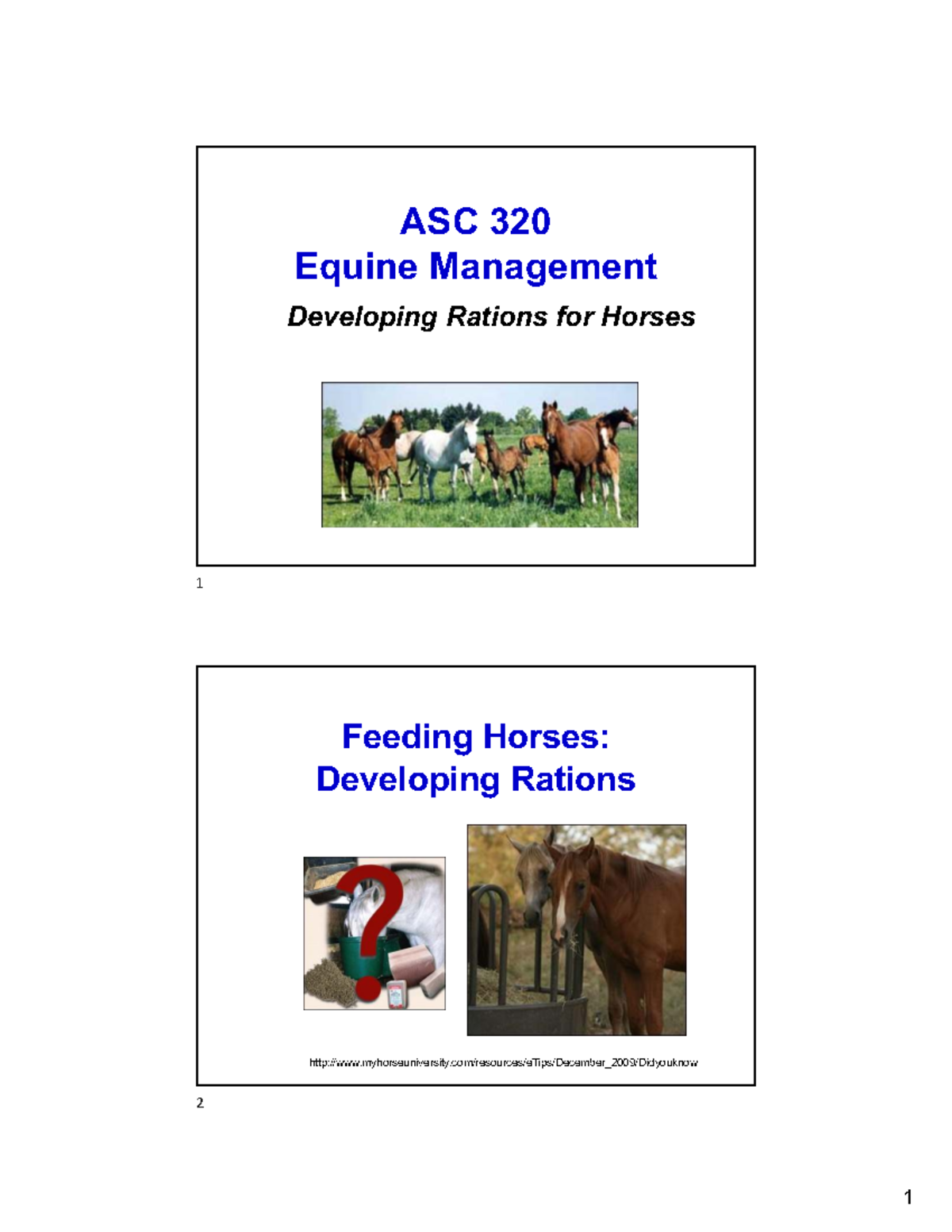 ASC 320 Final Exam Notes: Equine Ration Development Strategies - Studocu