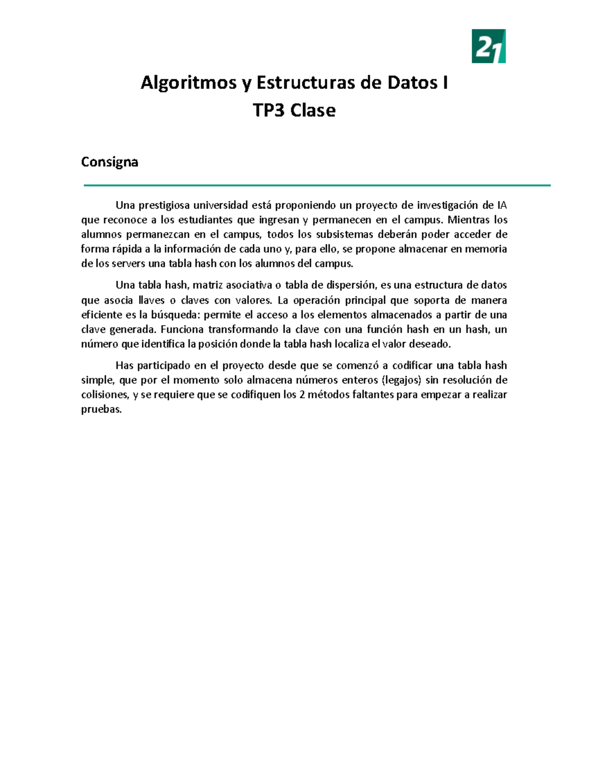 TP3 - Algoritmos y Estructuras de Datos I: Implementación de Tabla Hash ...