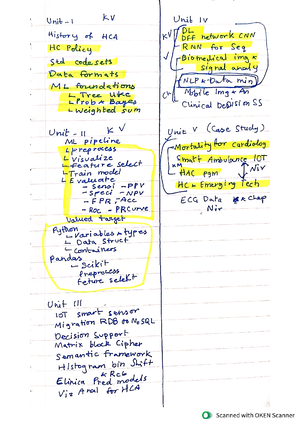 Healthcare-1 - Notes for reference - AD3002 - Healthcare Analytics Unit ...