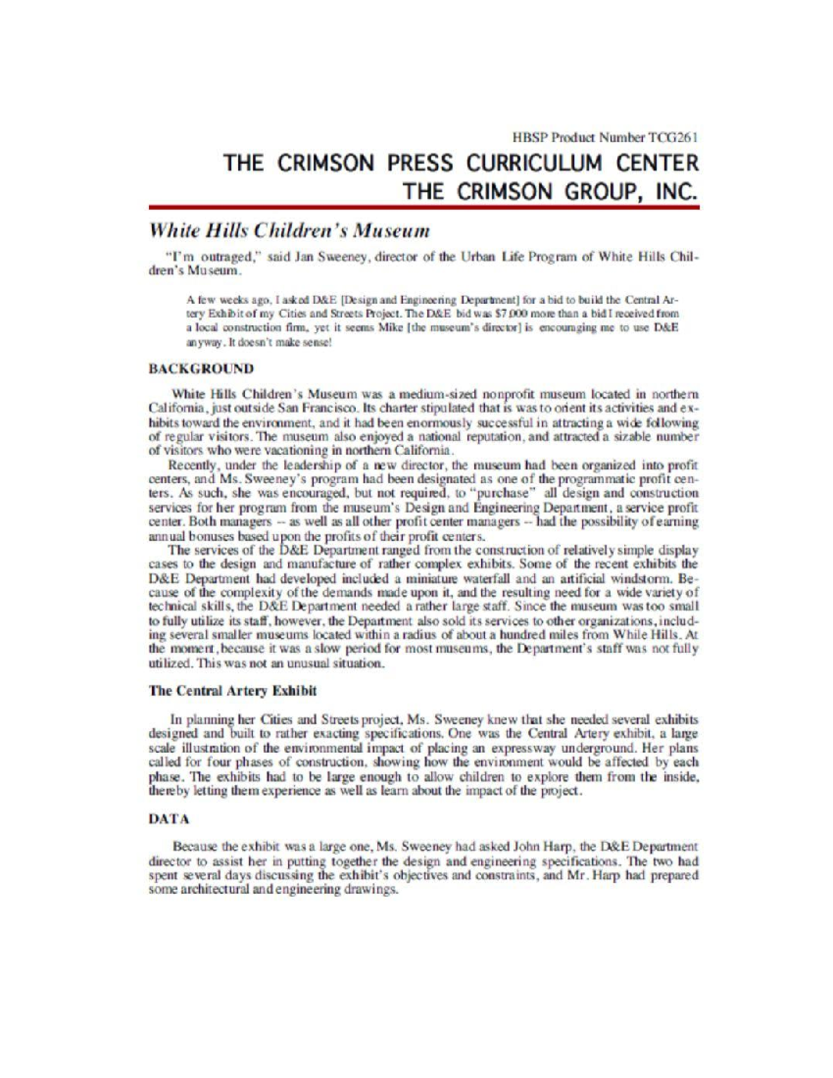 Crimson Press Curriculum Center Case Study Analysis - Studocu