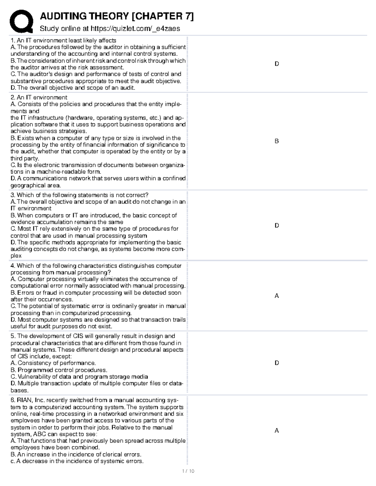 Understanding IT Environments: Essential Concepts for ACCT 101 Final ...
