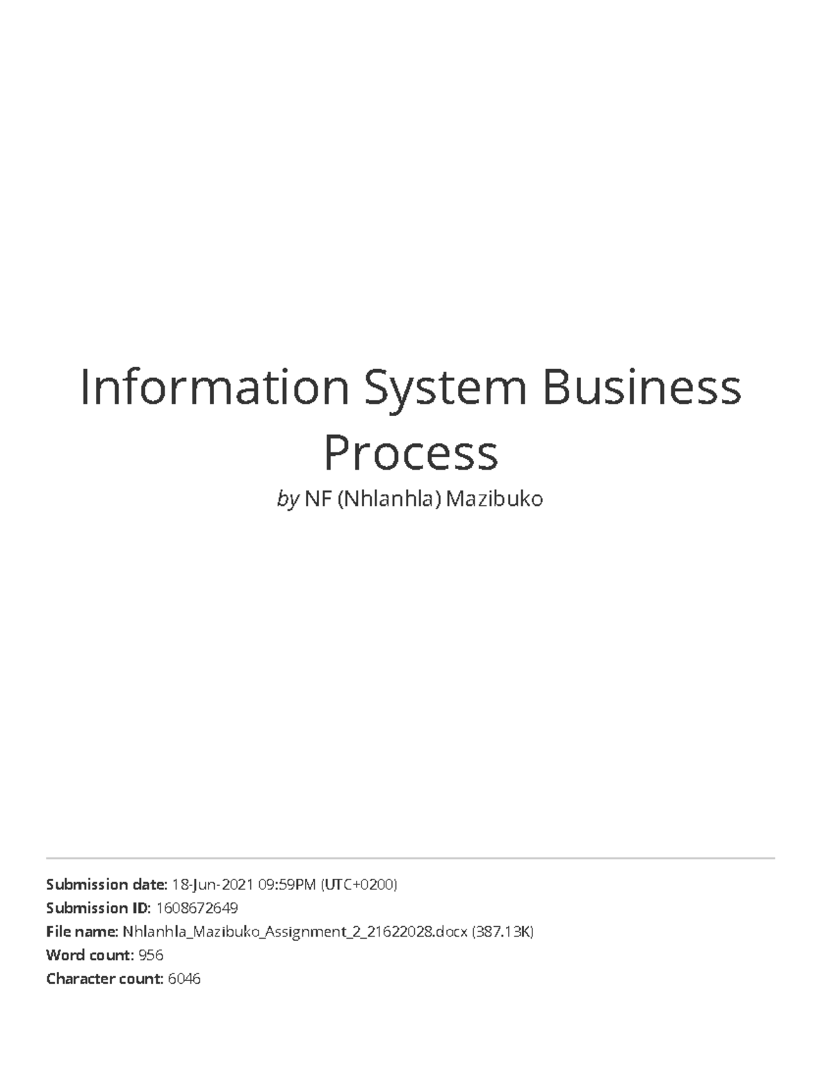 Information System Business Process - INF 171 - UP - Studocu